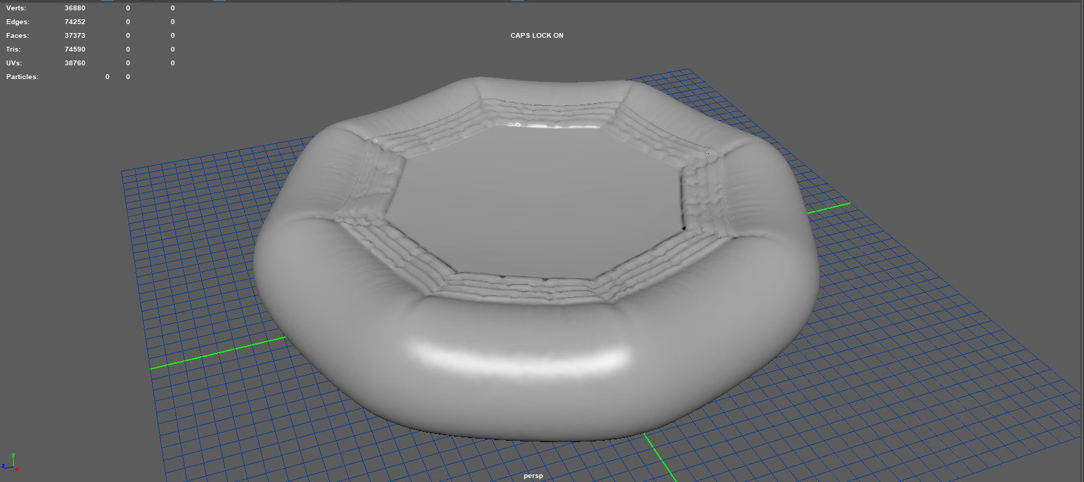 Modular inflatable water park TRAMPOLINE Low-poly 3D model_4