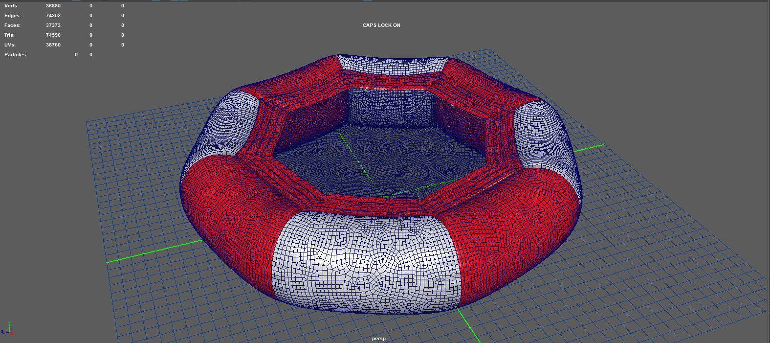 Modular inflatable water park TRAMPOLINE Low-poly 3D model_6