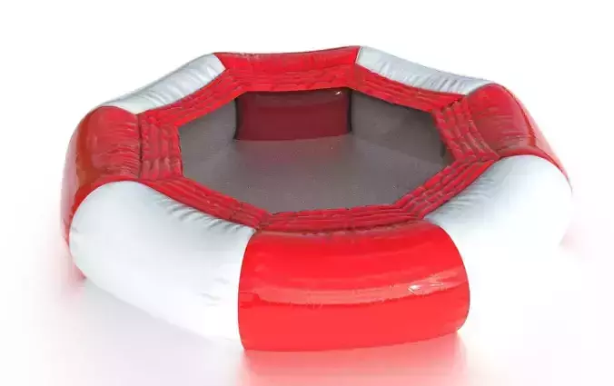 Modular inflatable water park TRAMPOLINE Low-poly 3D model