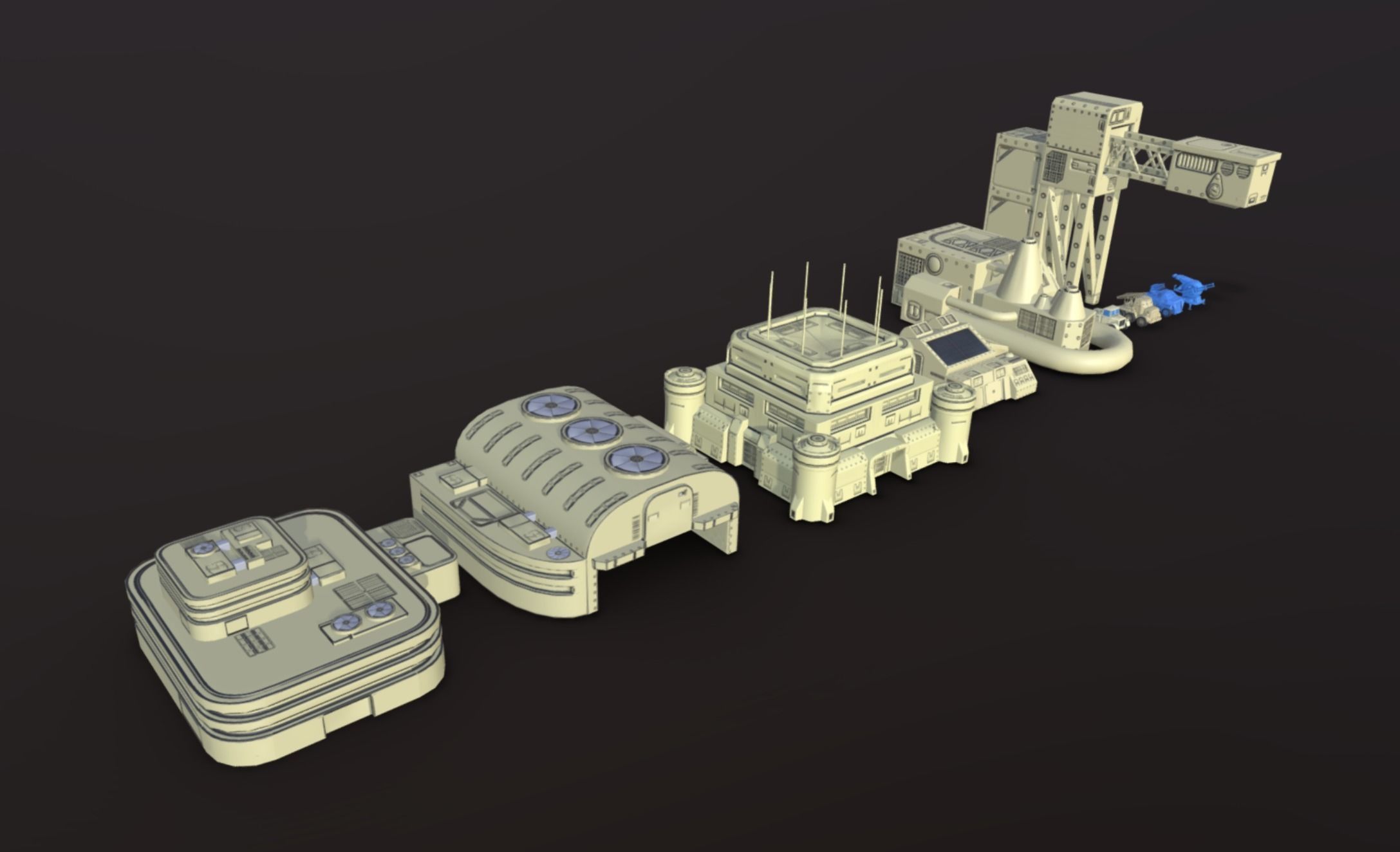 Military pack Low-poly 3D model_2