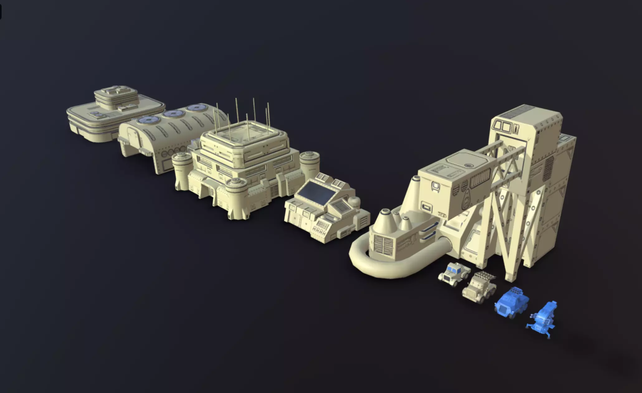 Military pack Low-poly 3D model_0