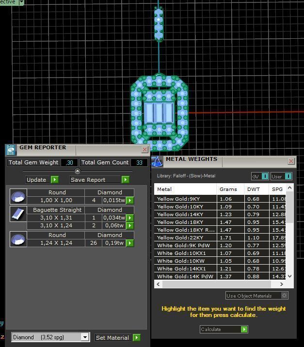 Baguette Diamond Ring Earring and Necklace Set 3D Model Collection_12