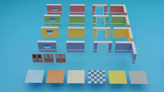 Low Poly Mobile House Interiors Pack