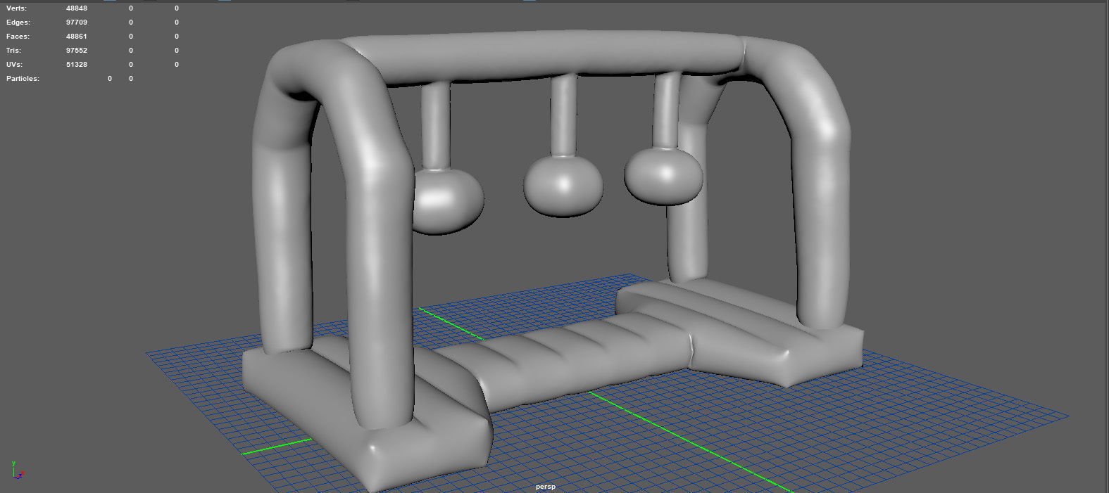Modular inflatable water park WRECKING BALLS Low-poly 3D model_5