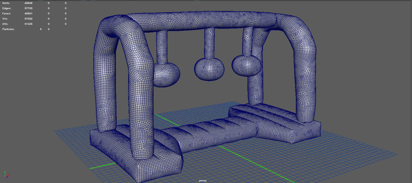 Modular inflatable water park WRECKING BALLS Low-poly 3D model_6
