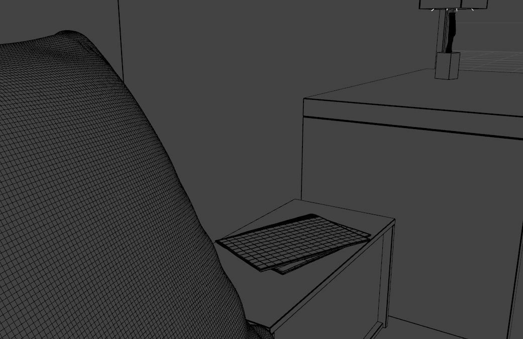 Bedroom interior design - forest view 3D model_17