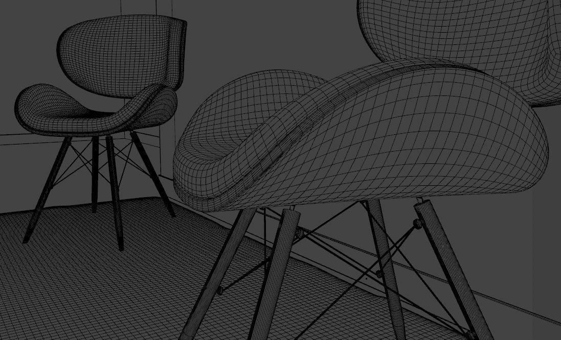 Bedroom interior design - forest view 3D model_14