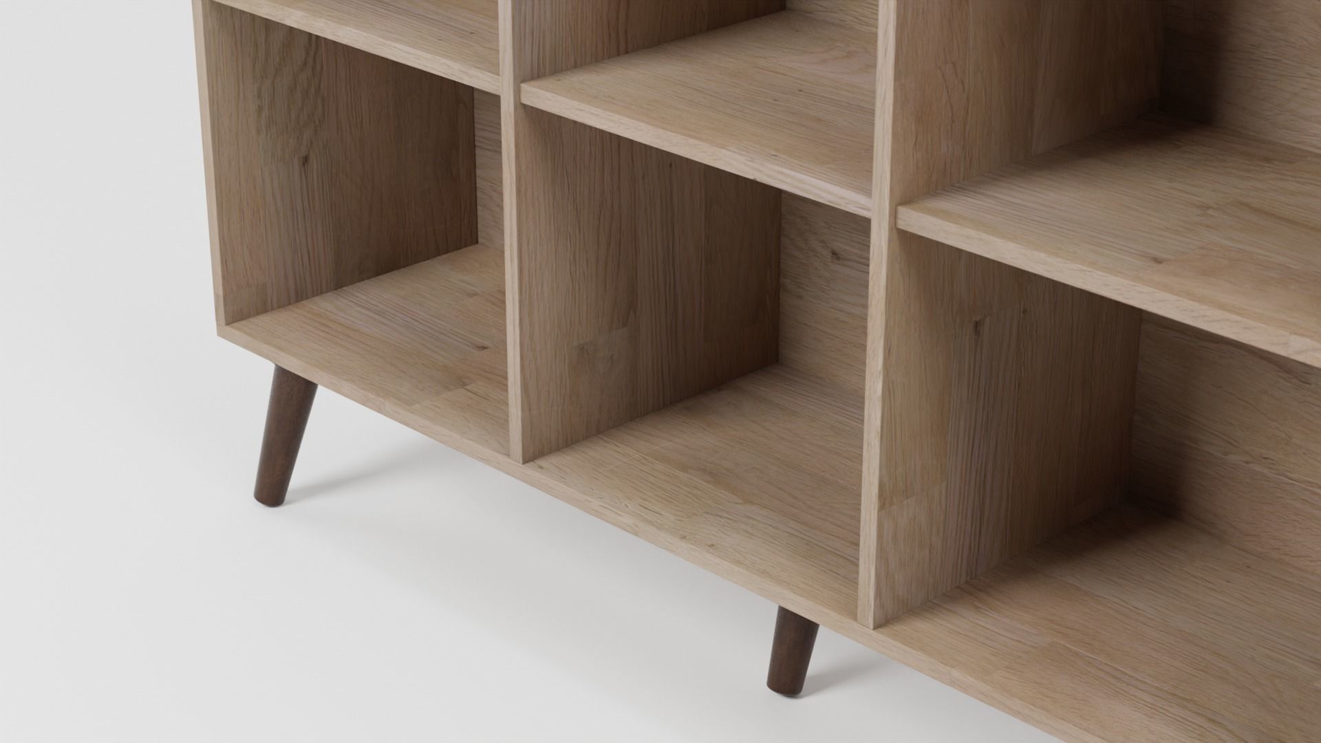 ALLOA Bookcase Light Wood with Grey 3D model_5