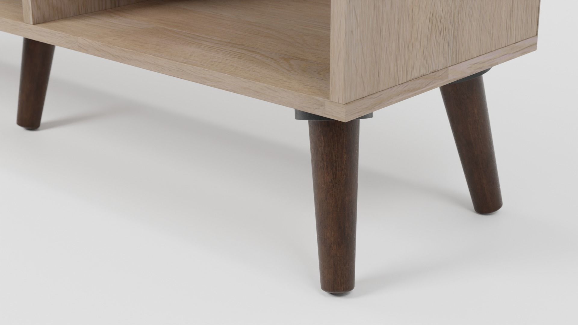 ALLOA Bookcase Light Wood with Grey 3D model_7