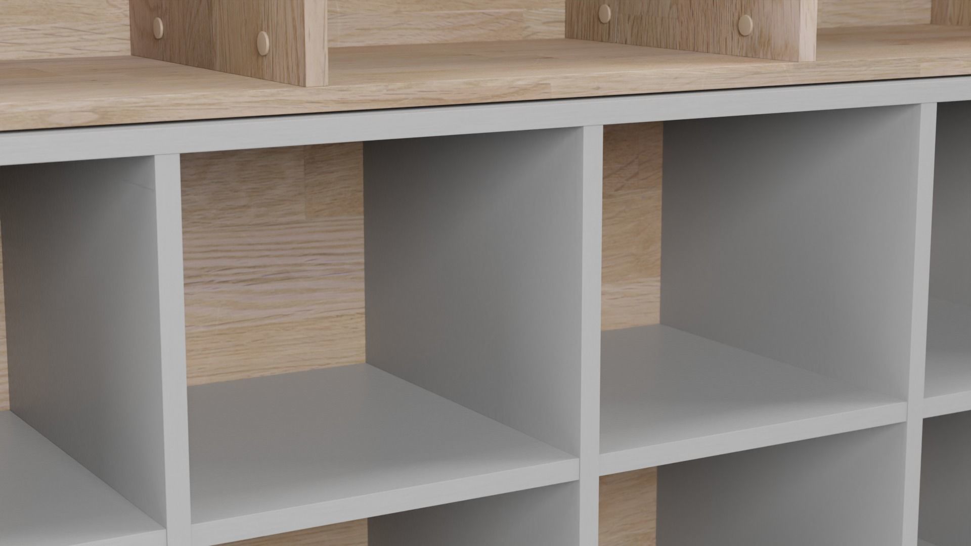 ALLOA Bookcase Light Wood with Grey 3D model_6