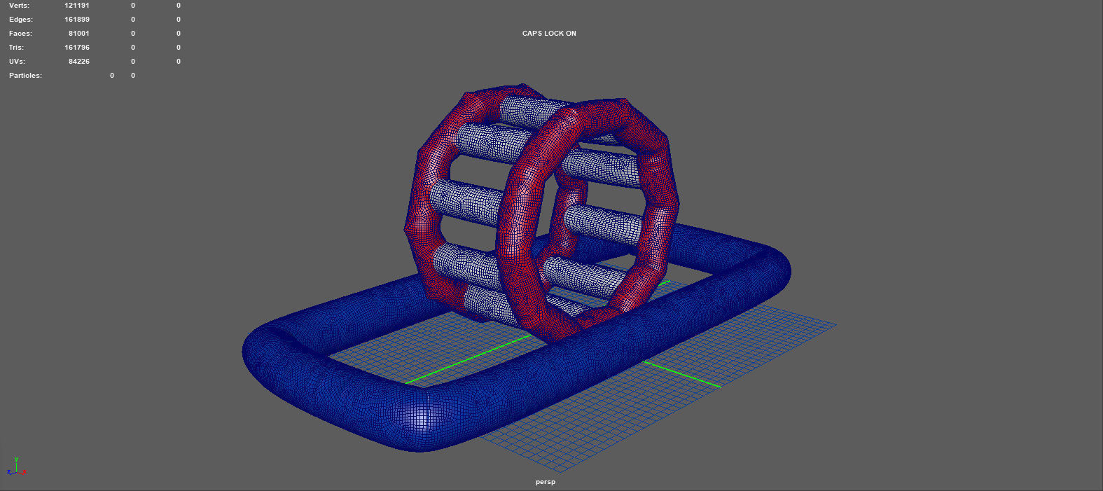 Modular inflatable water park ROLLER WALKER Low-poly 3D model_7