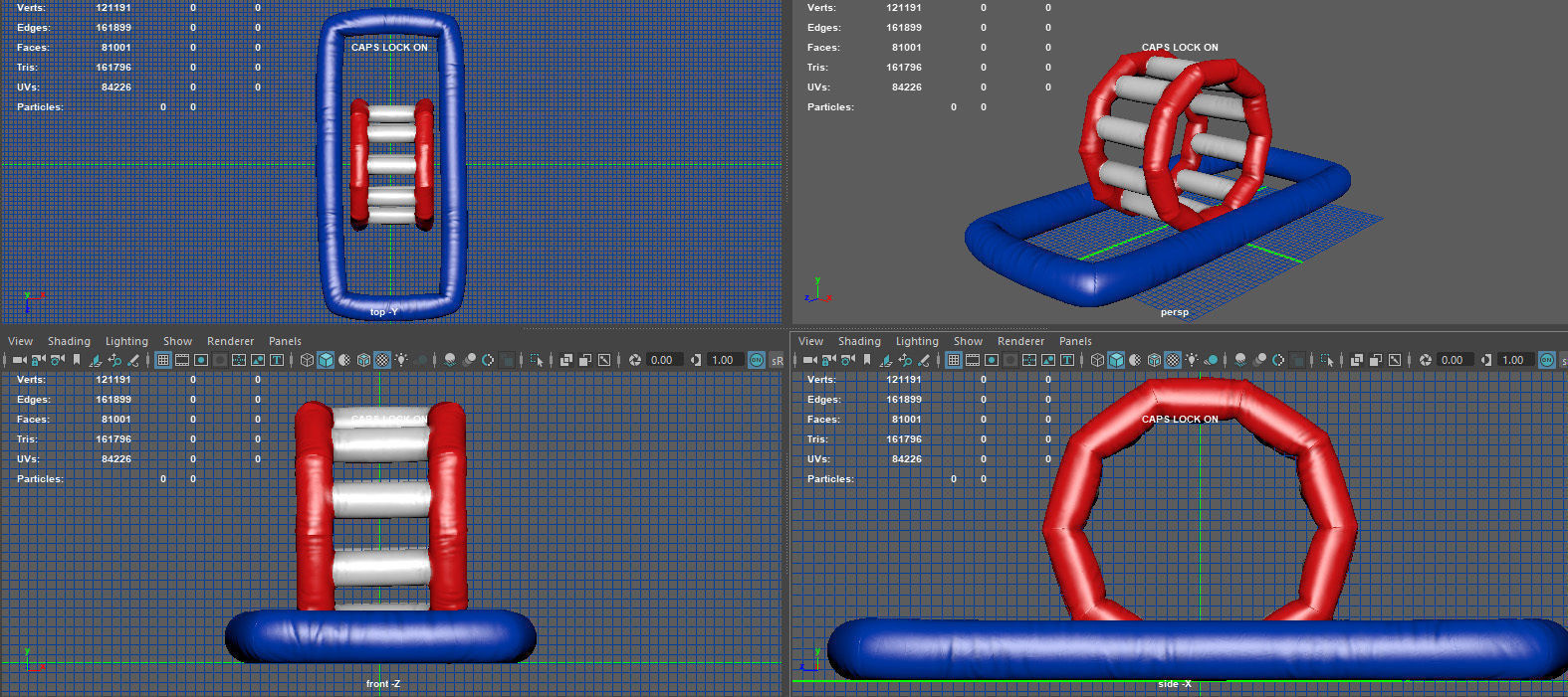 Modular inflatable water park ROLLER WALKER Low-poly 3D model_8