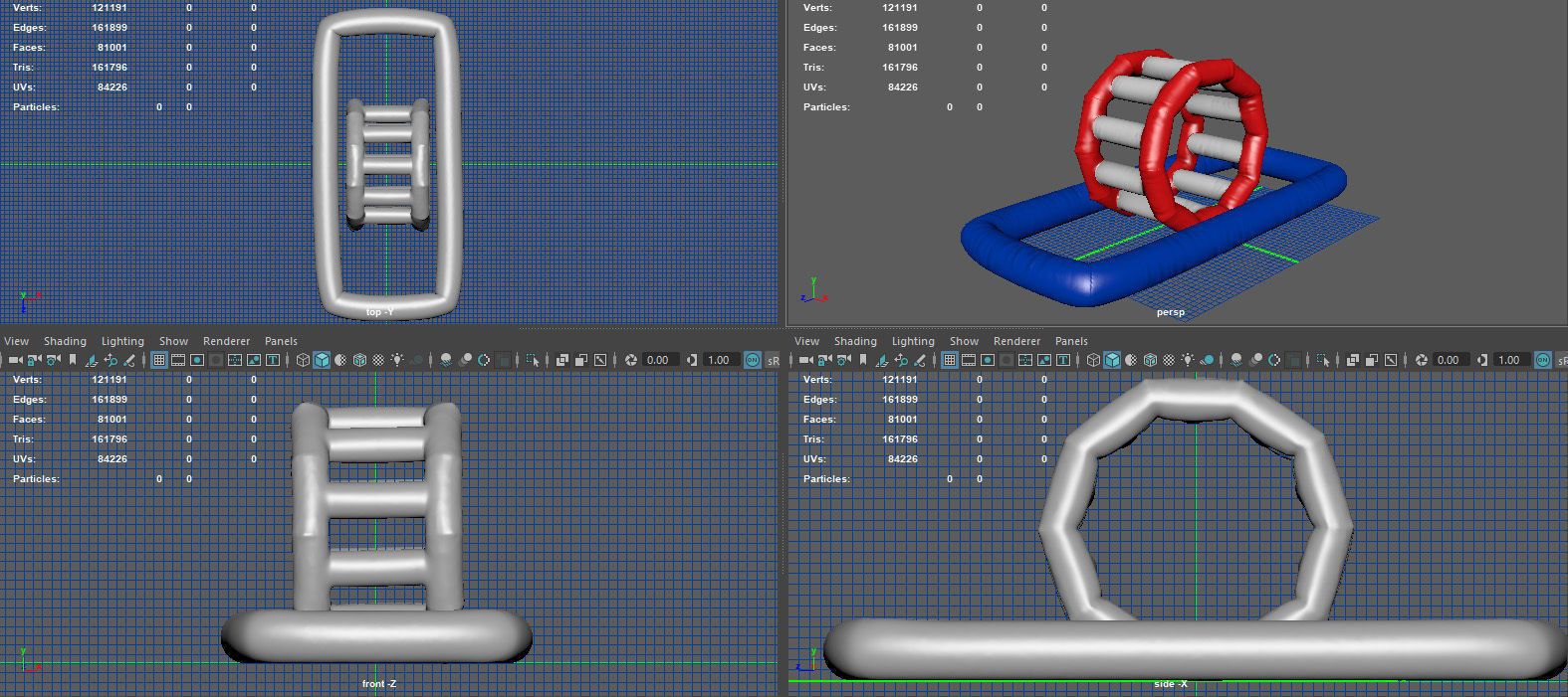 Modular inflatable water park ROLLER WALKER Low-poly 3D model_9