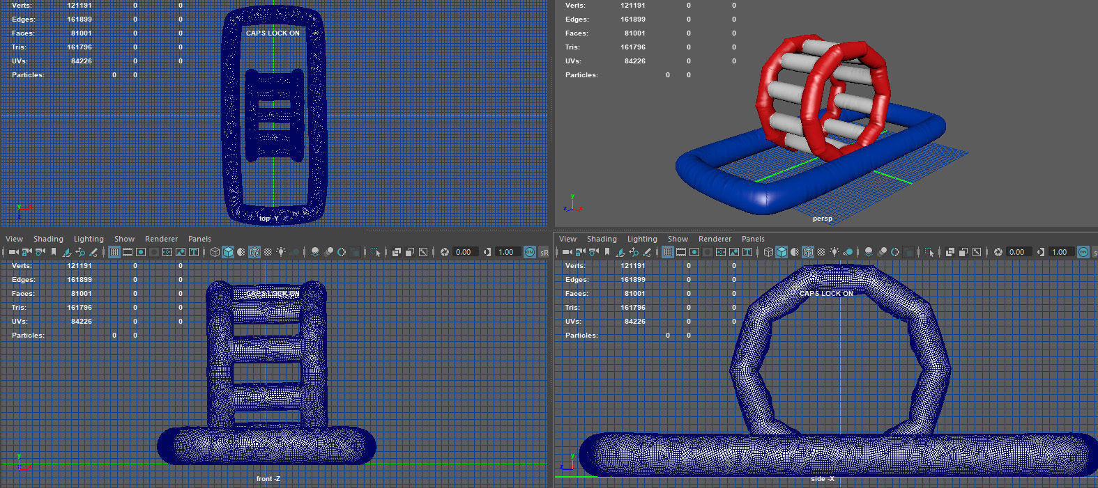 Modular inflatable water park ROLLER WALKER Low-poly 3D model_10