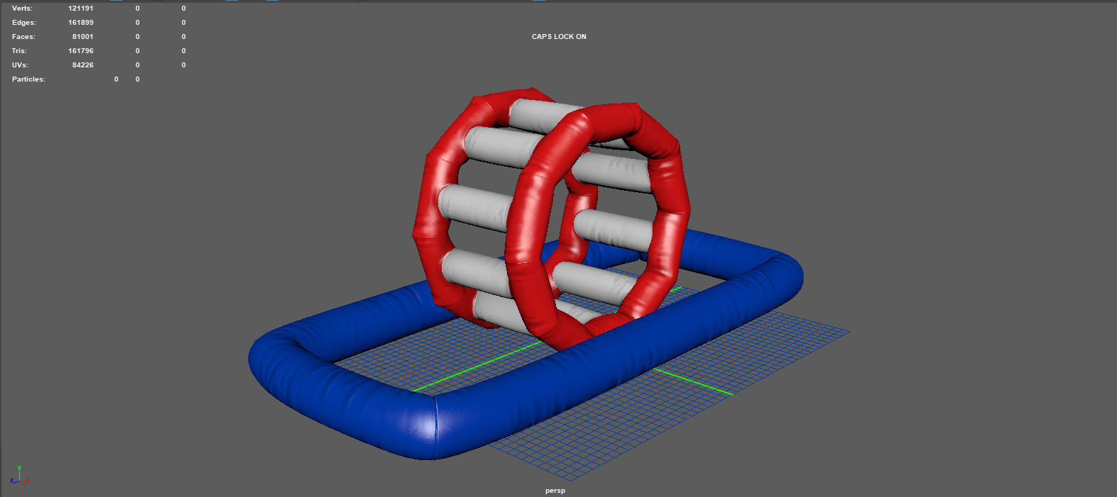 Modular inflatable water park ROLLER WALKER Low-poly 3D model_4