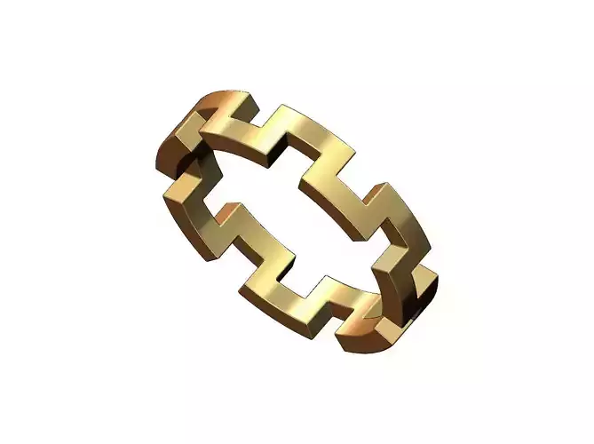 Square lowprofile greek key band US size 4to13