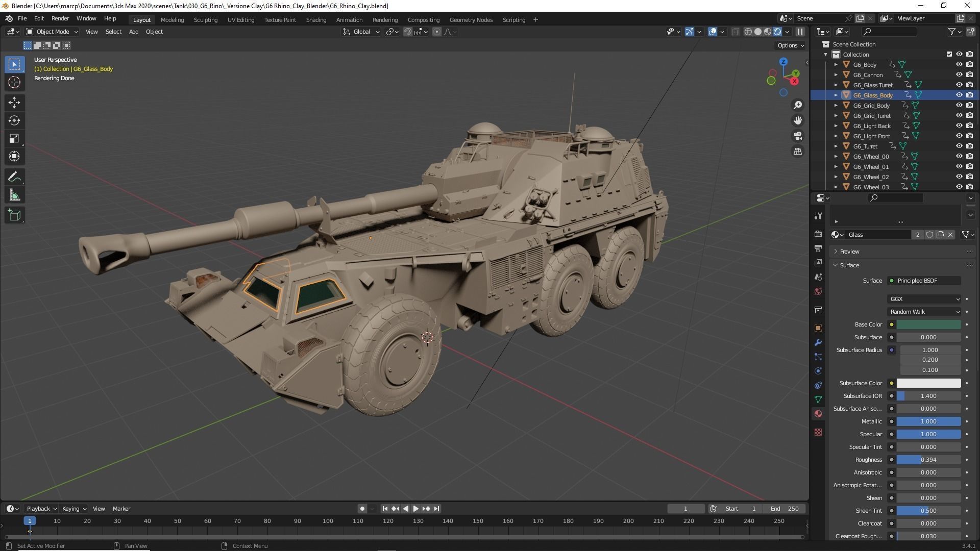 G6 Rhino Clay Vray 3D model 3D model_21