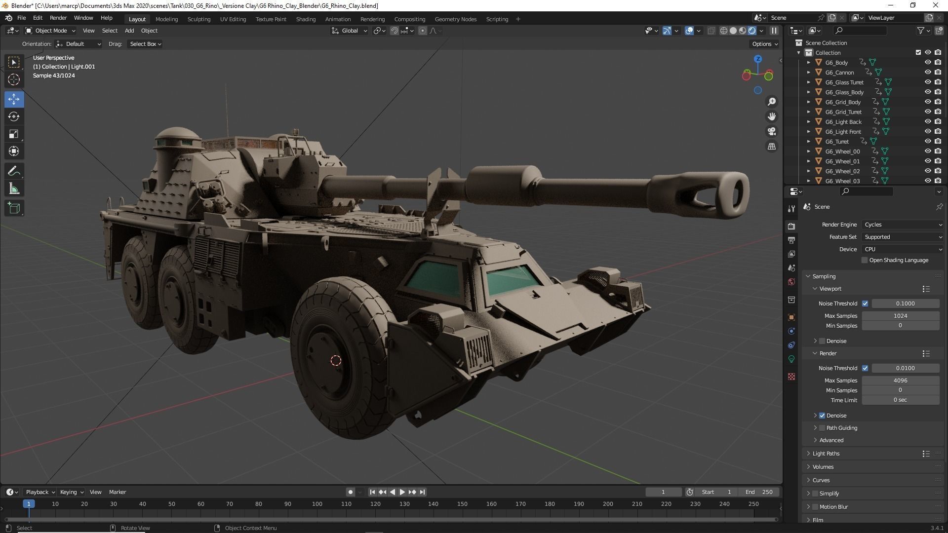 G6 Rhino Clay Vray 3D model 3D model_23