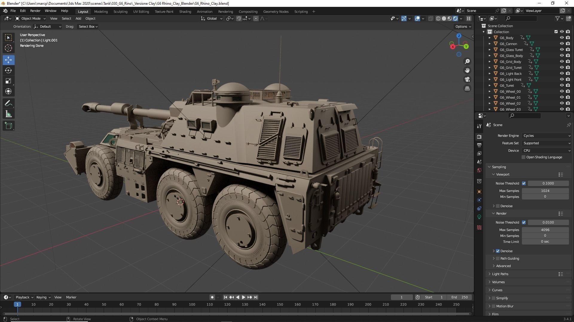 G6 Rhino Clay Vray 3D model 3D model_22