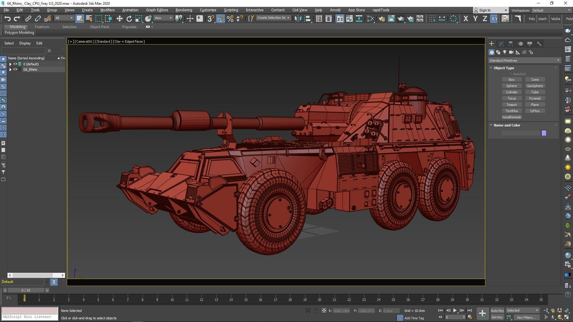 G6 Rhino Clay Vray 3D model 3D model_20