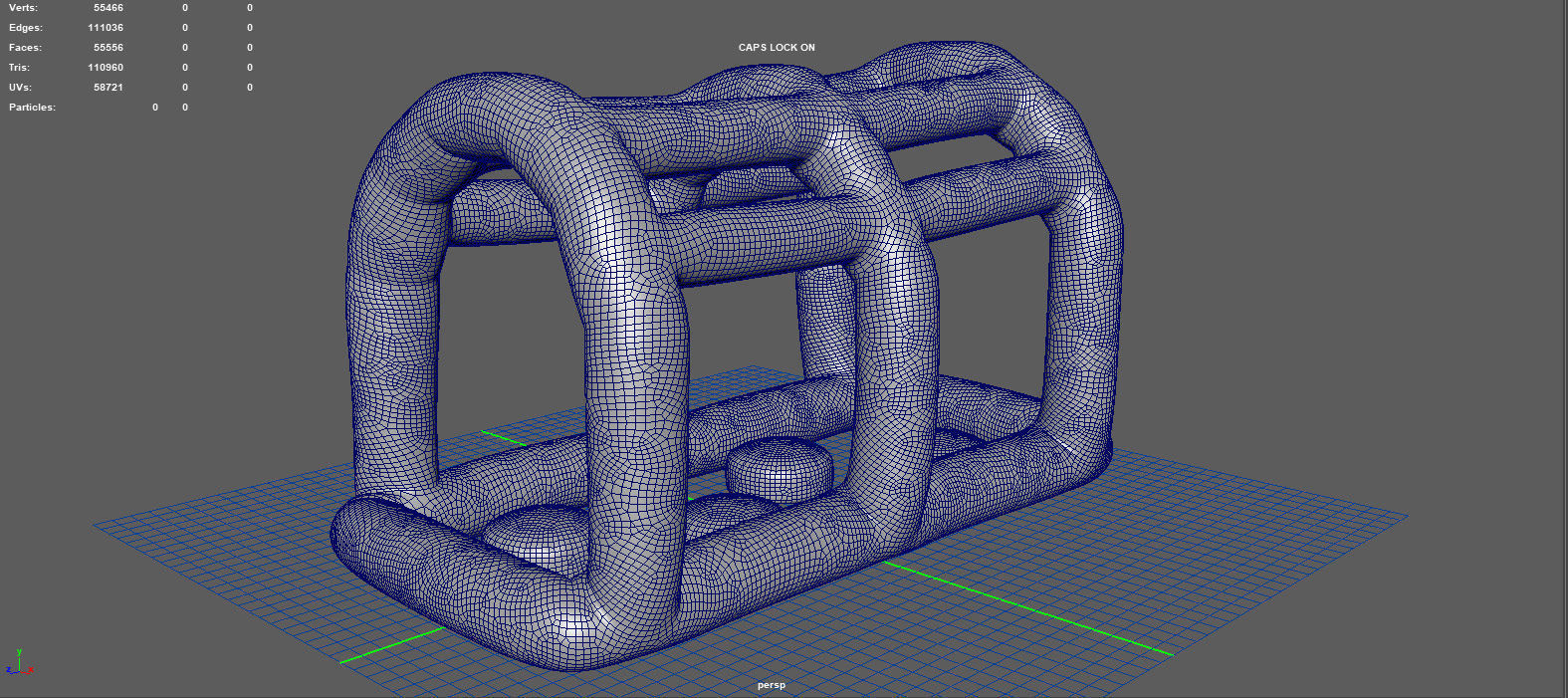 Modular inflatable water park MONKEY HANDER Low-poly 3D model_6