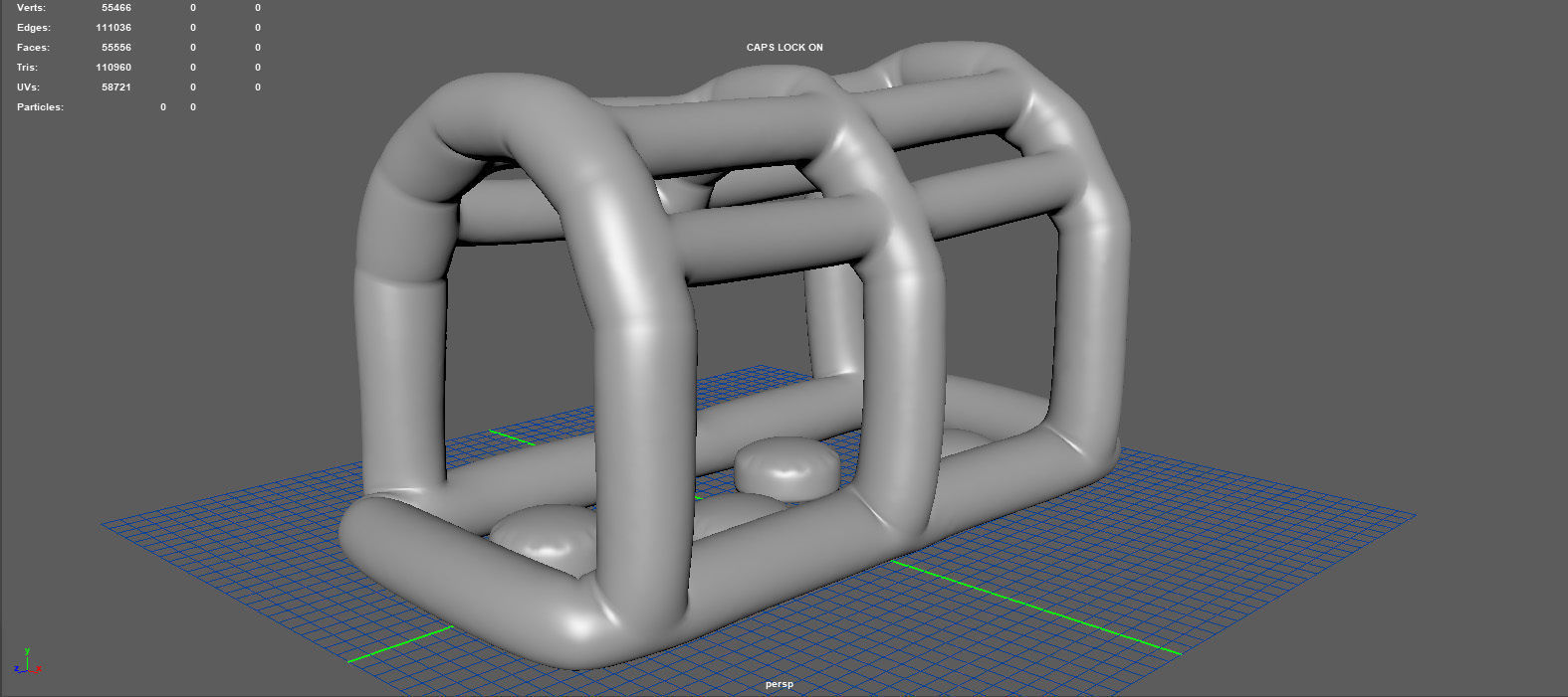 Modular inflatable water park MONKEY HANDER Low-poly 3D model_5