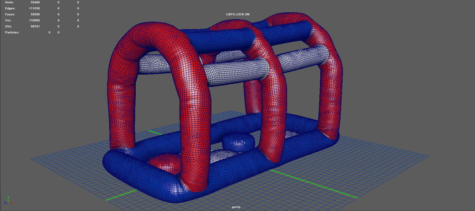 Modular inflatable water park MONKEY HANDER Low-poly 3D model_7