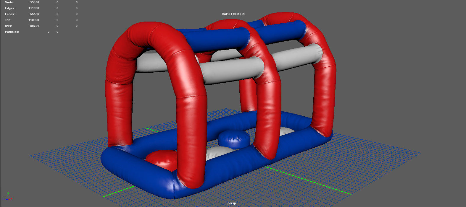 Modular inflatable water park MONKEY HANDER Low-poly 3D model_4