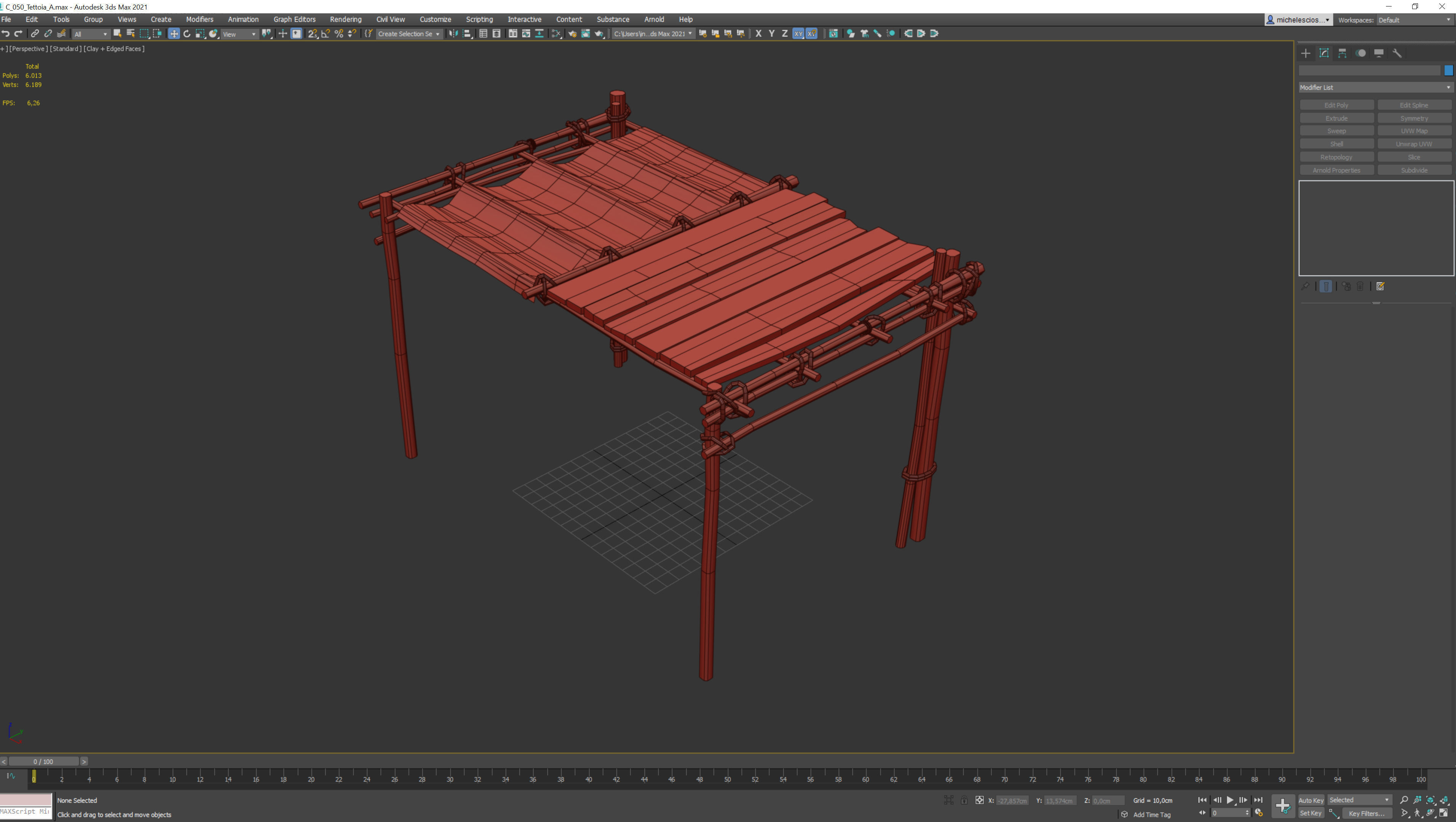 medieval canopy low poly 3d model  Low-poly 3D model_2