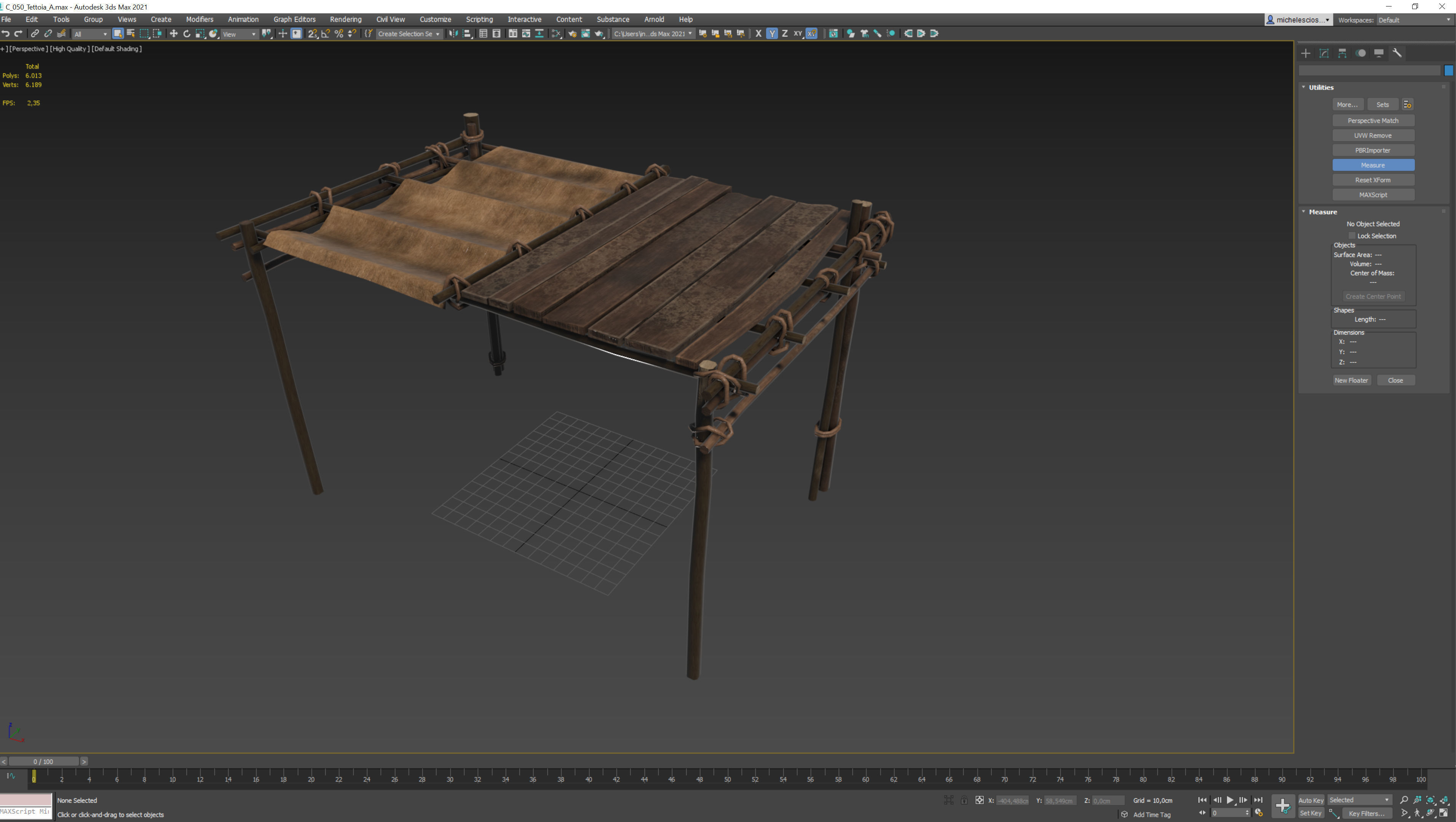 medieval canopy low poly 3d model  Low-poly 3D model_5