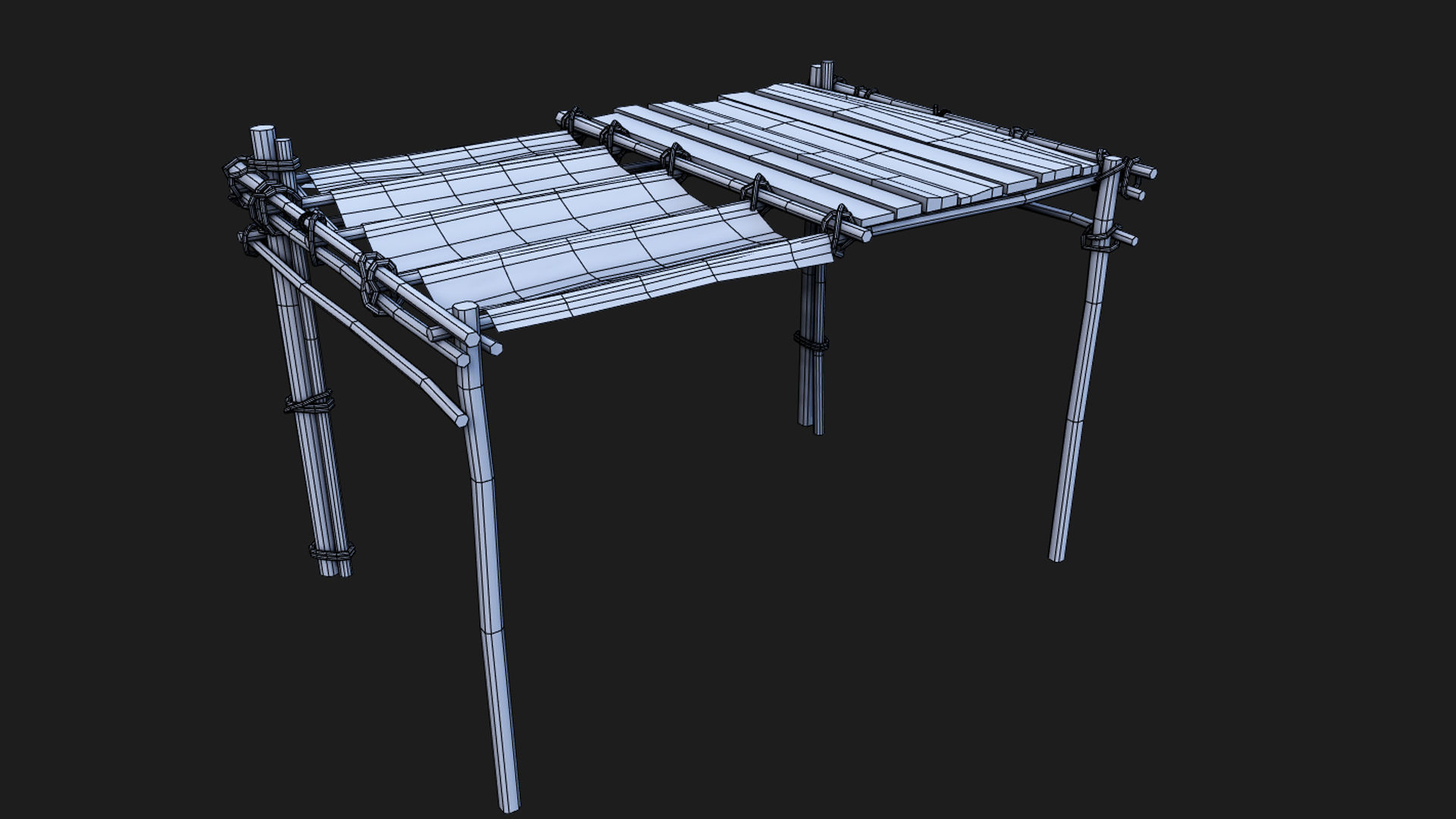 medieval canopy low poly 3d model  Low-poly 3D model_1