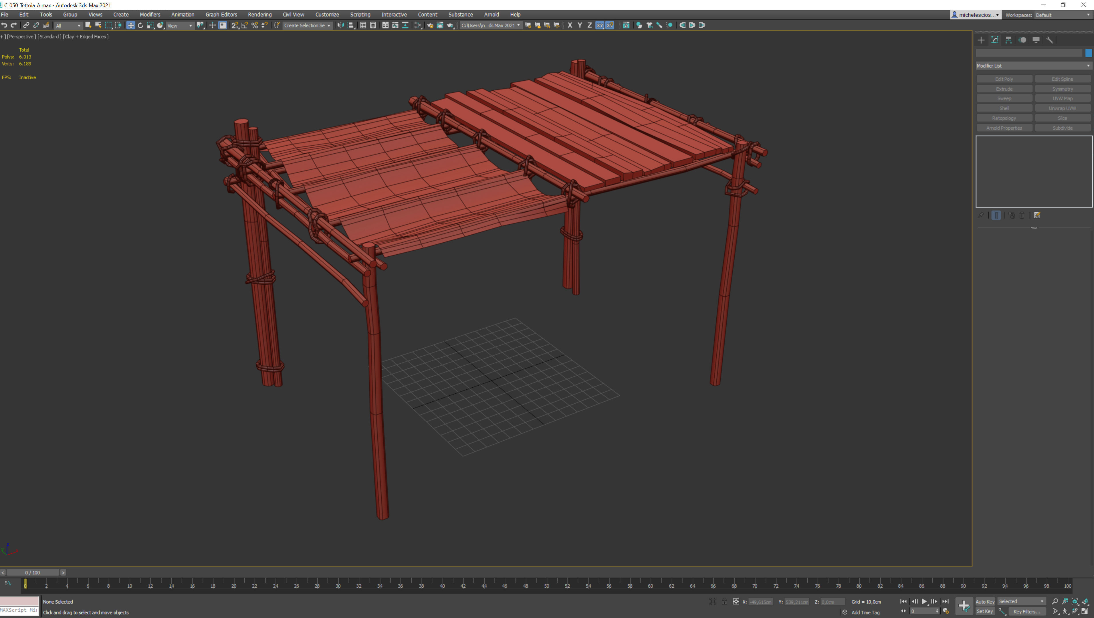medieval canopy low poly 3d model  Low-poly 3D model_3