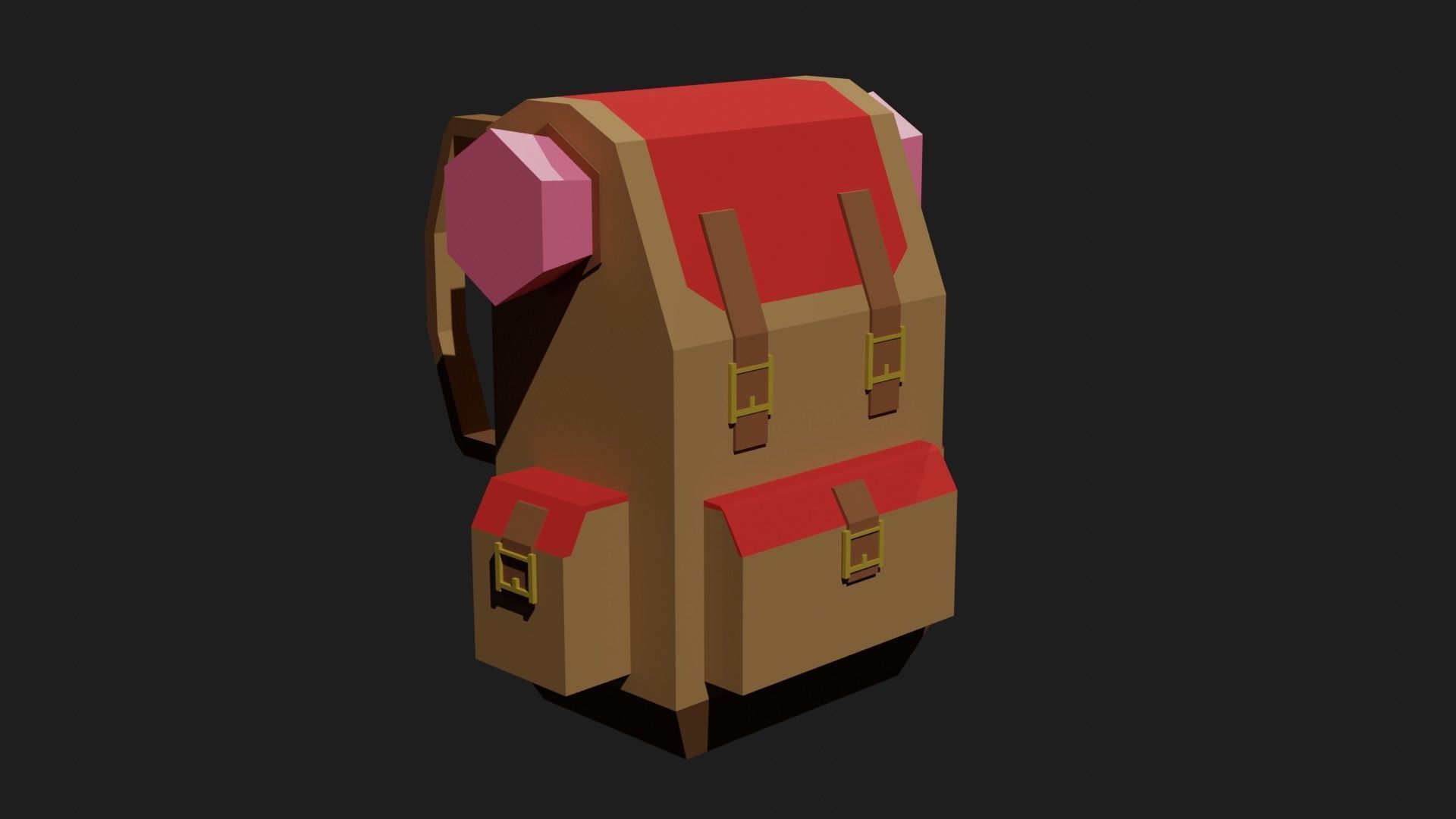 Lowpoly Camping Backpack Low-poly 3D model_19