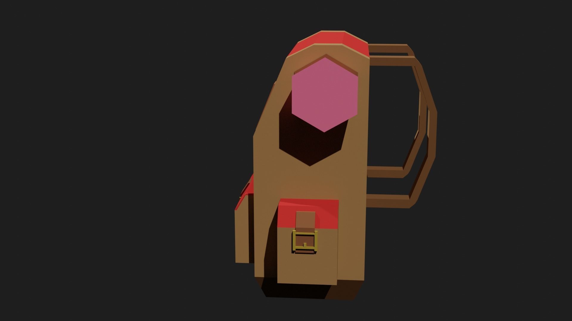 Lowpoly Camping Backpack Low-poly 3D model_9