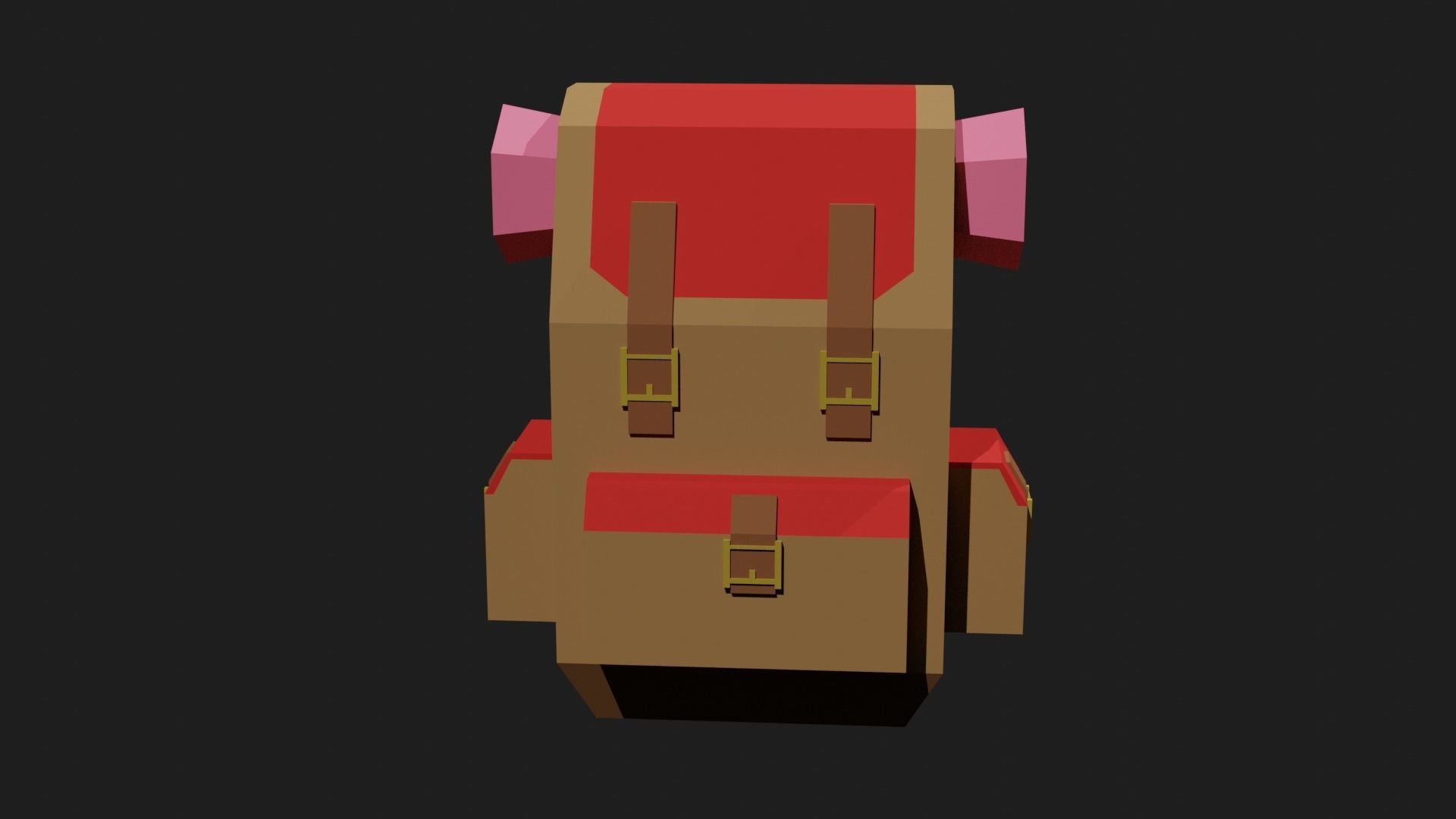 Lowpoly Camping Backpack Low-poly 3D model_4