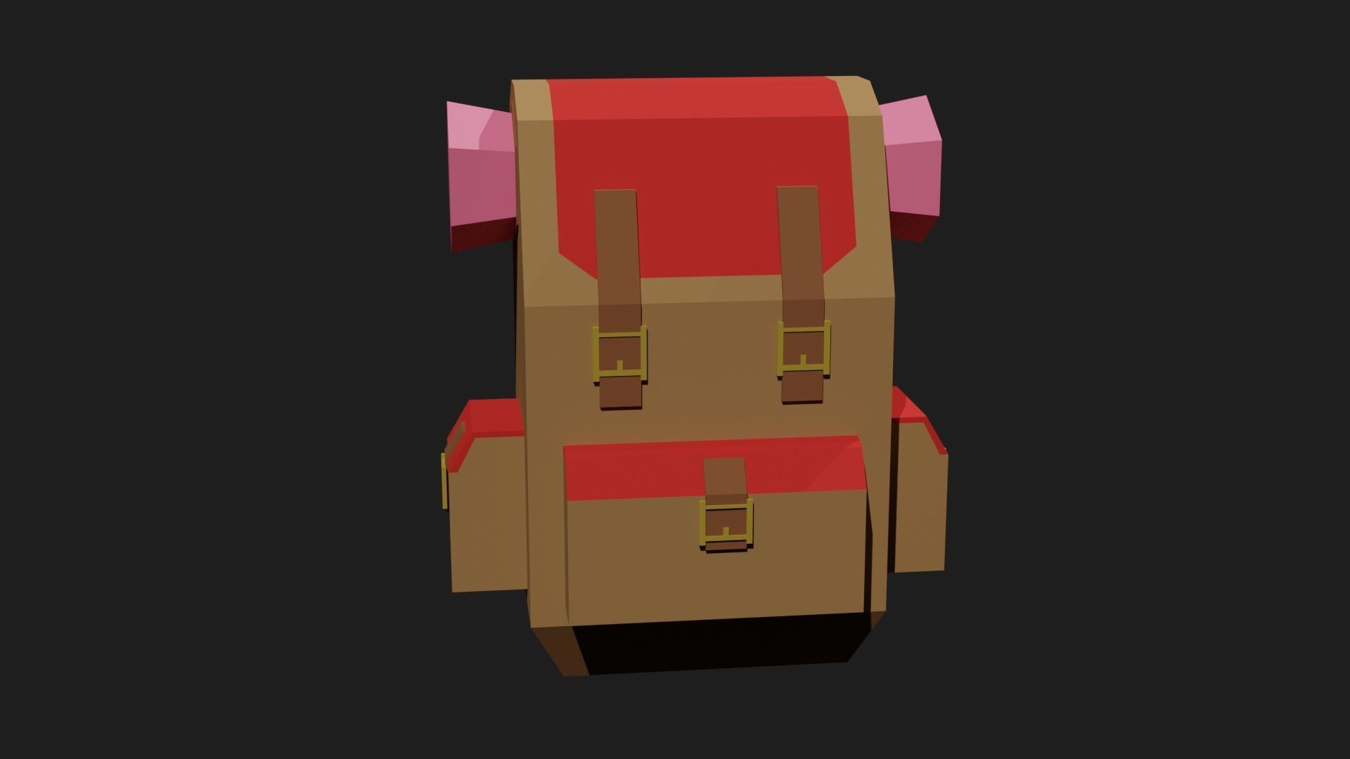 Lowpoly Camping Backpack Low-poly 3D model_3
