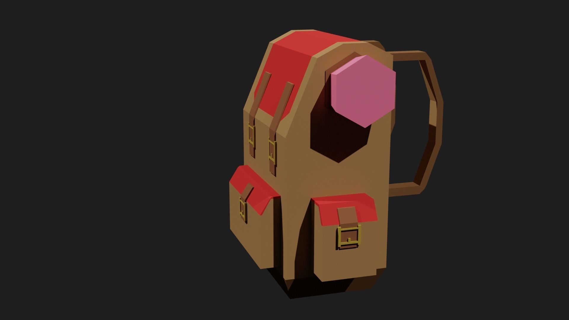 Lowpoly Camping Backpack Low-poly 3D model_8