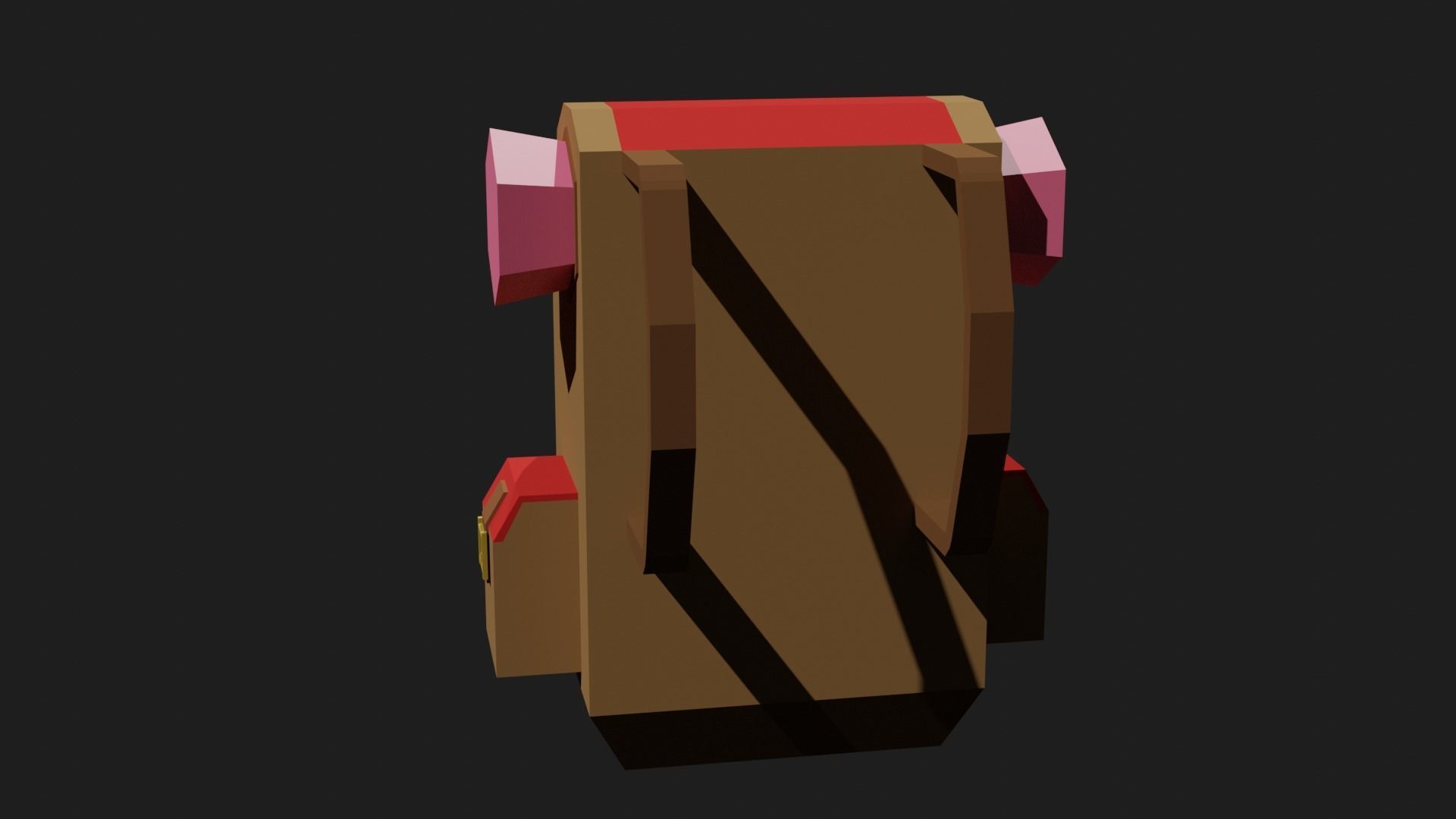 Lowpoly Camping Backpack Low-poly 3D model_12