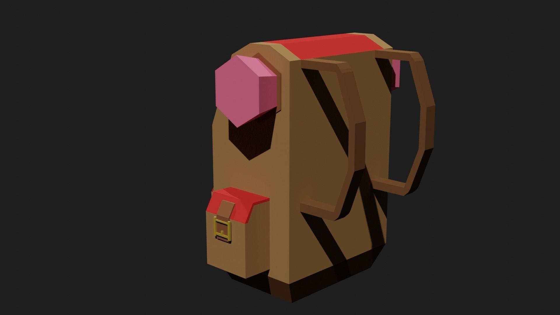 Lowpoly Camping Backpack Low-poly 3D model_11