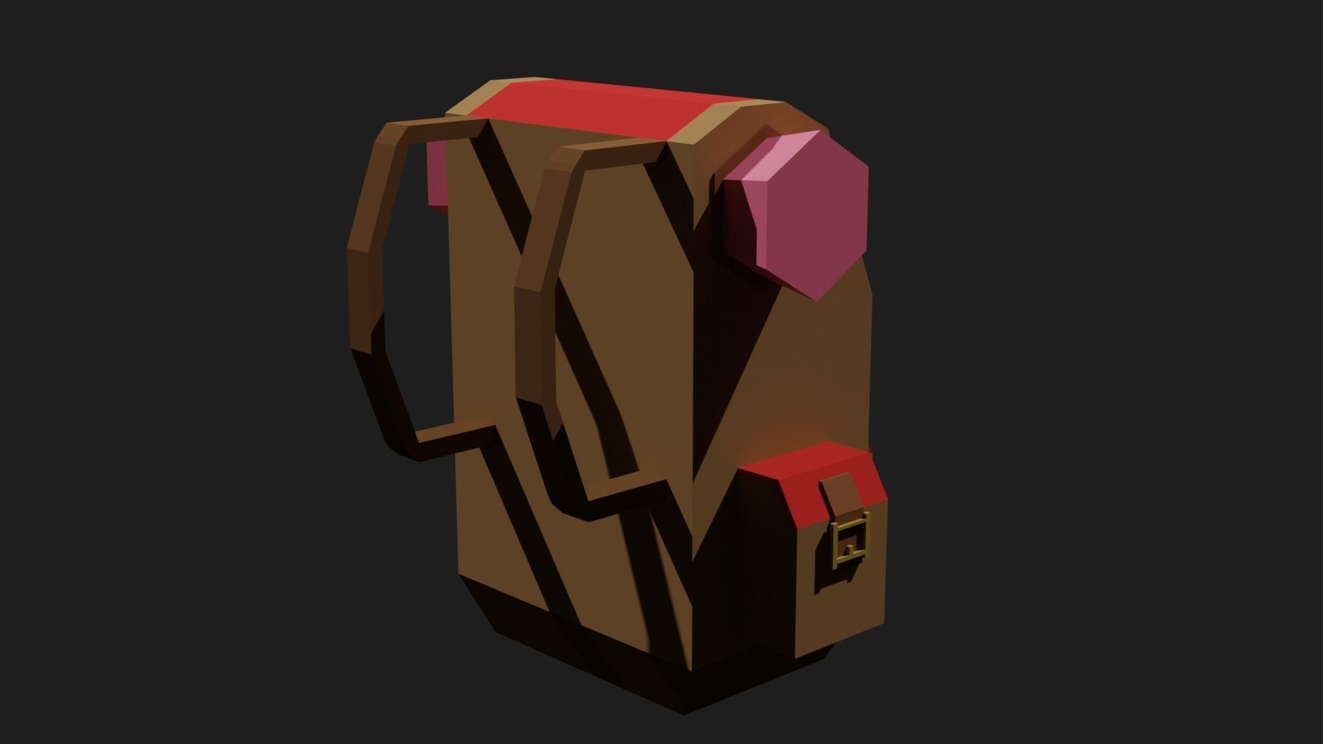 Lowpoly Camping Backpack Low-poly 3D model_15