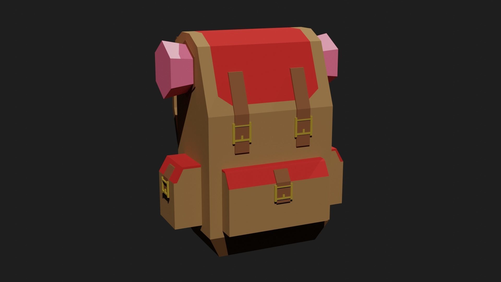 Lowpoly Camping Backpack Low-poly 3D model_21