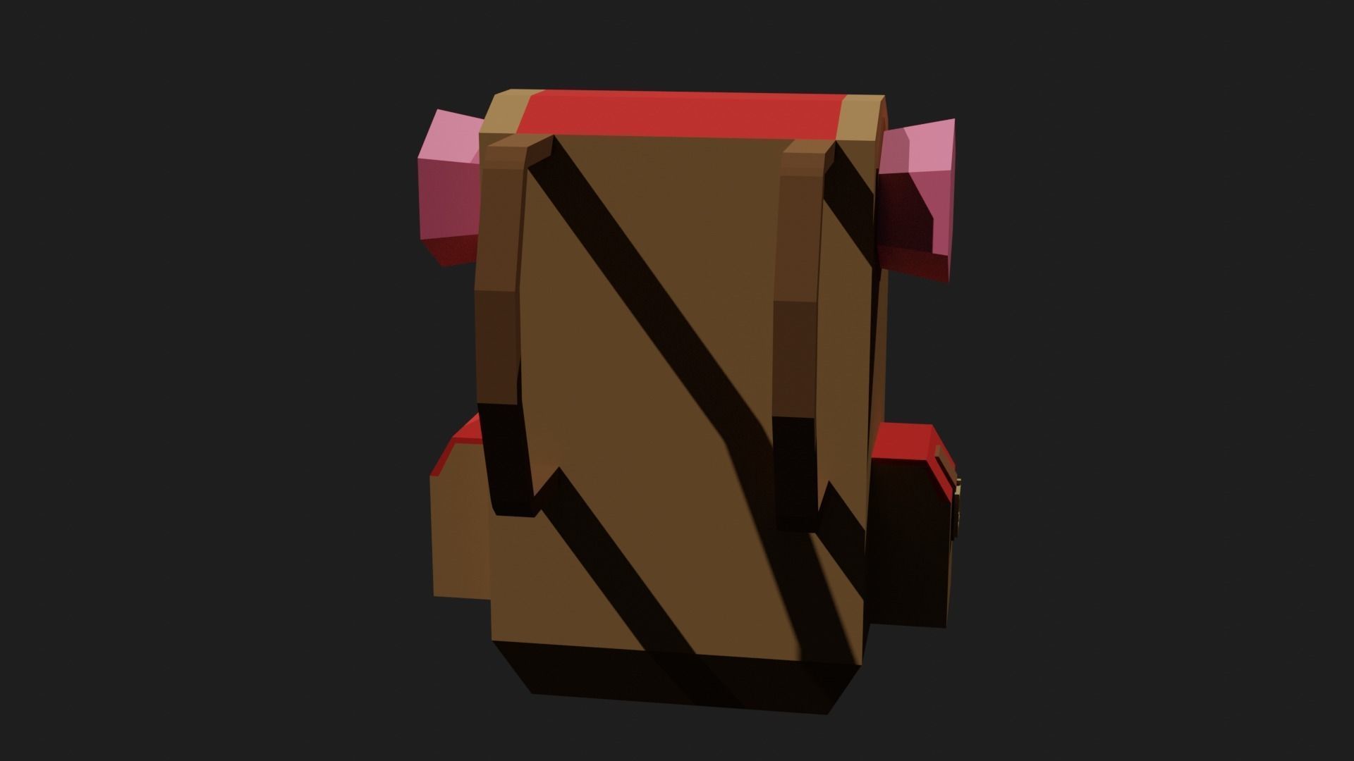 Lowpoly Camping Backpack Low-poly 3D model_13