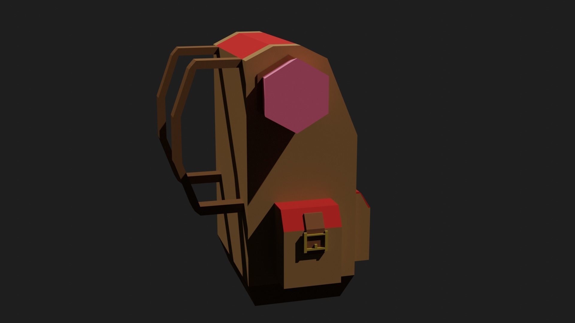 Lowpoly Camping Backpack Low-poly 3D model_16