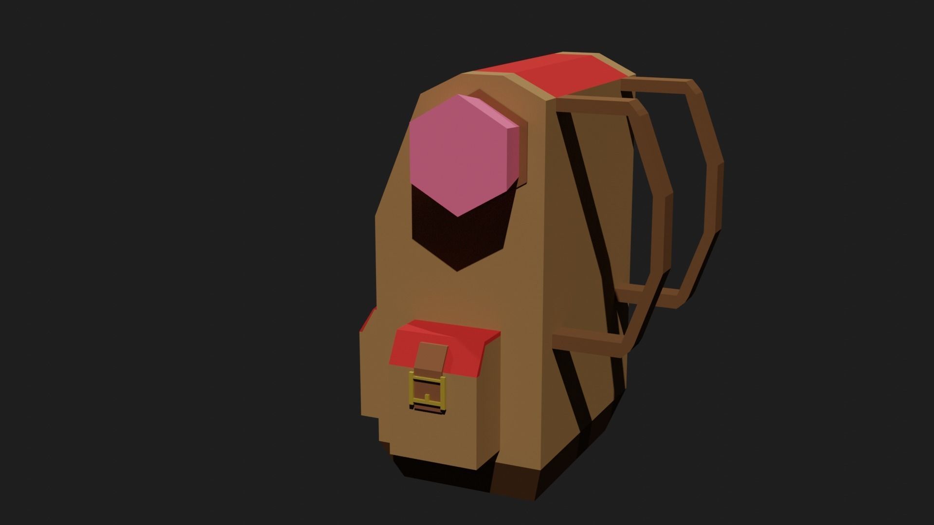 Lowpoly Camping Backpack Low-poly 3D model_10