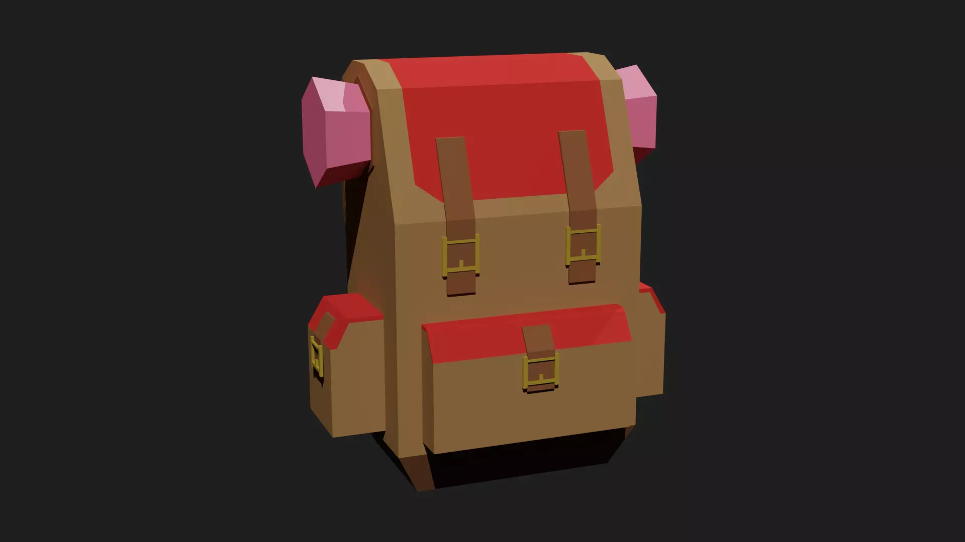 Lowpoly Camping Backpack Low-poly 3D model_0