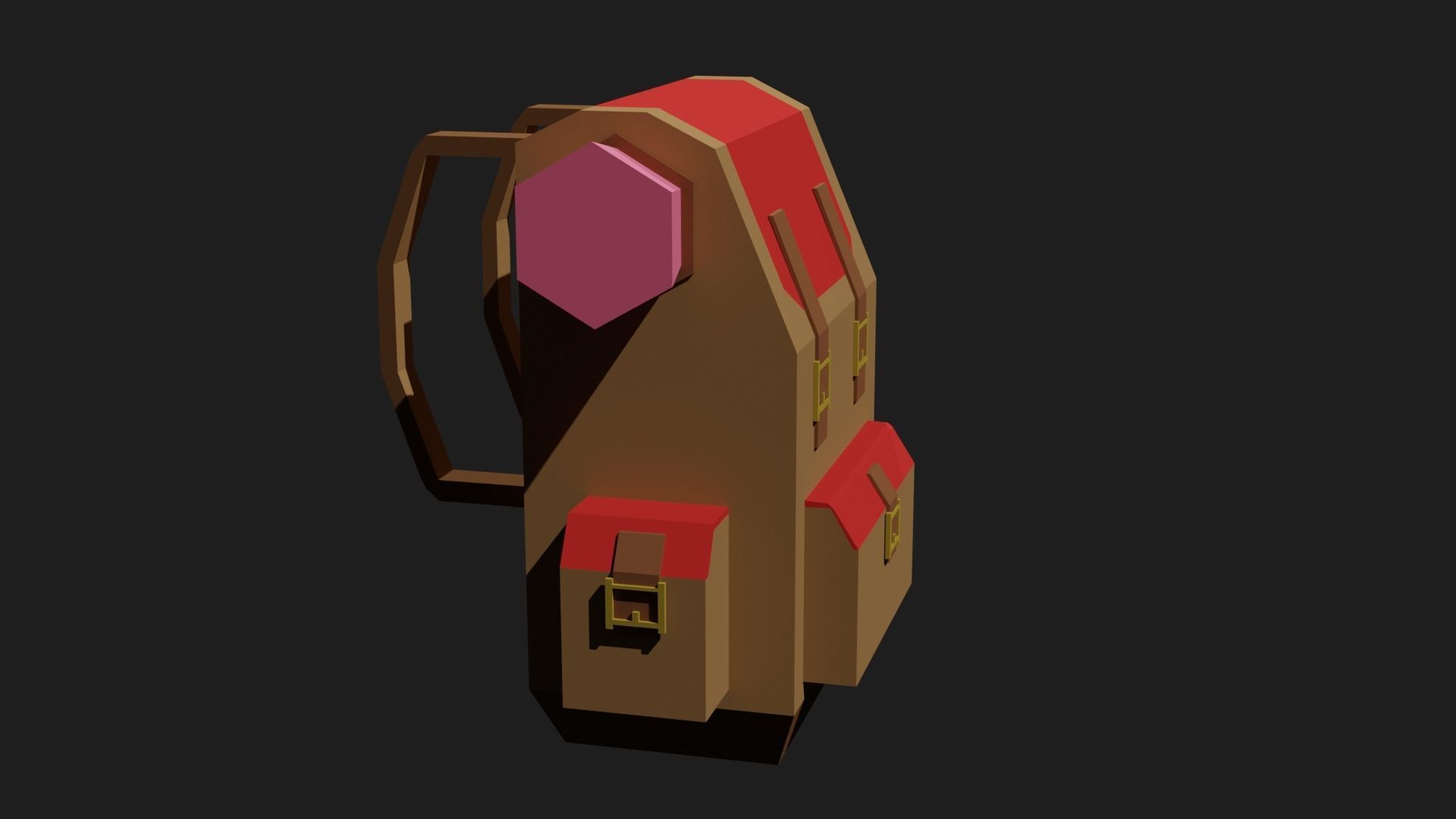 Lowpoly Camping Backpack Low-poly 3D model_17