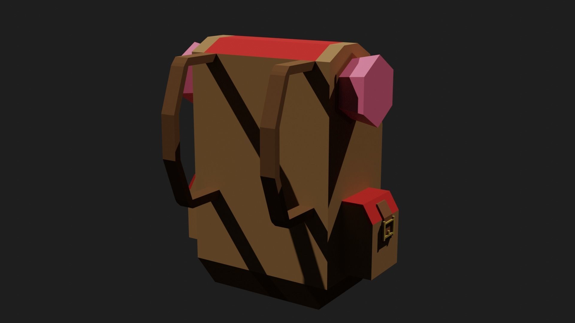 Lowpoly Camping Backpack Low-poly 3D model_14