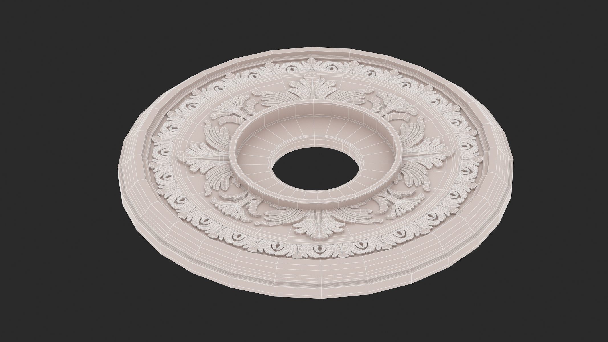 Classic Ceiling Medallion 11  3D model_9