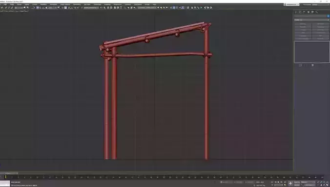 medieval canopy low poly 3d model 