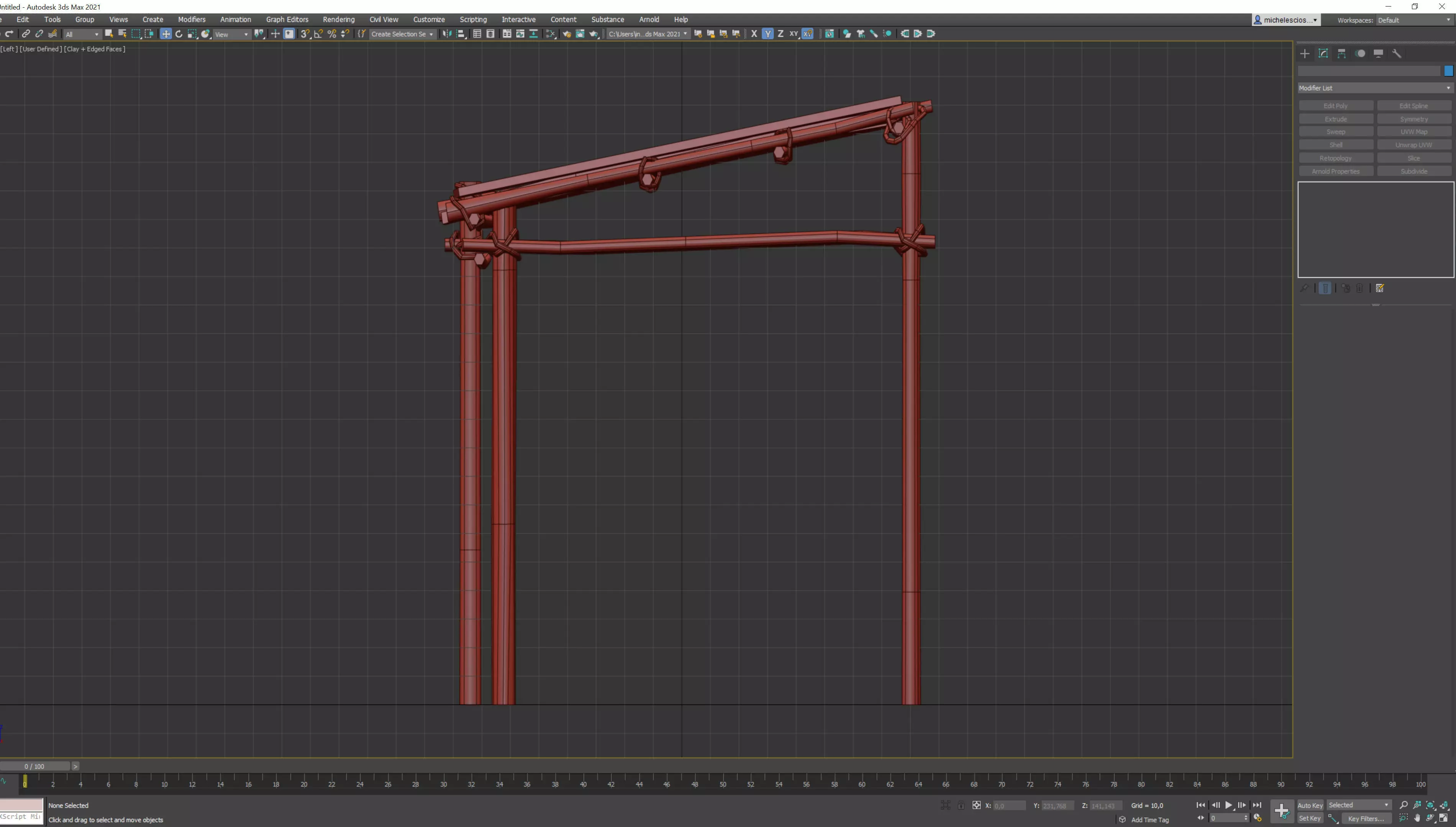 medieval canopy low poly 3d model  Low-poly 3D model_0